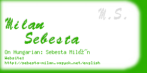 milan sebesta business card